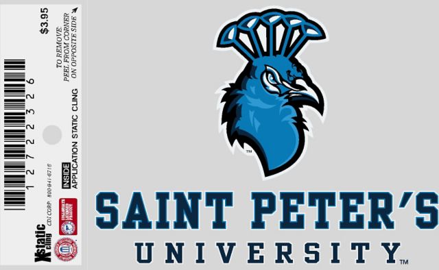 Saint Peter's University Peacocks Cling Decal