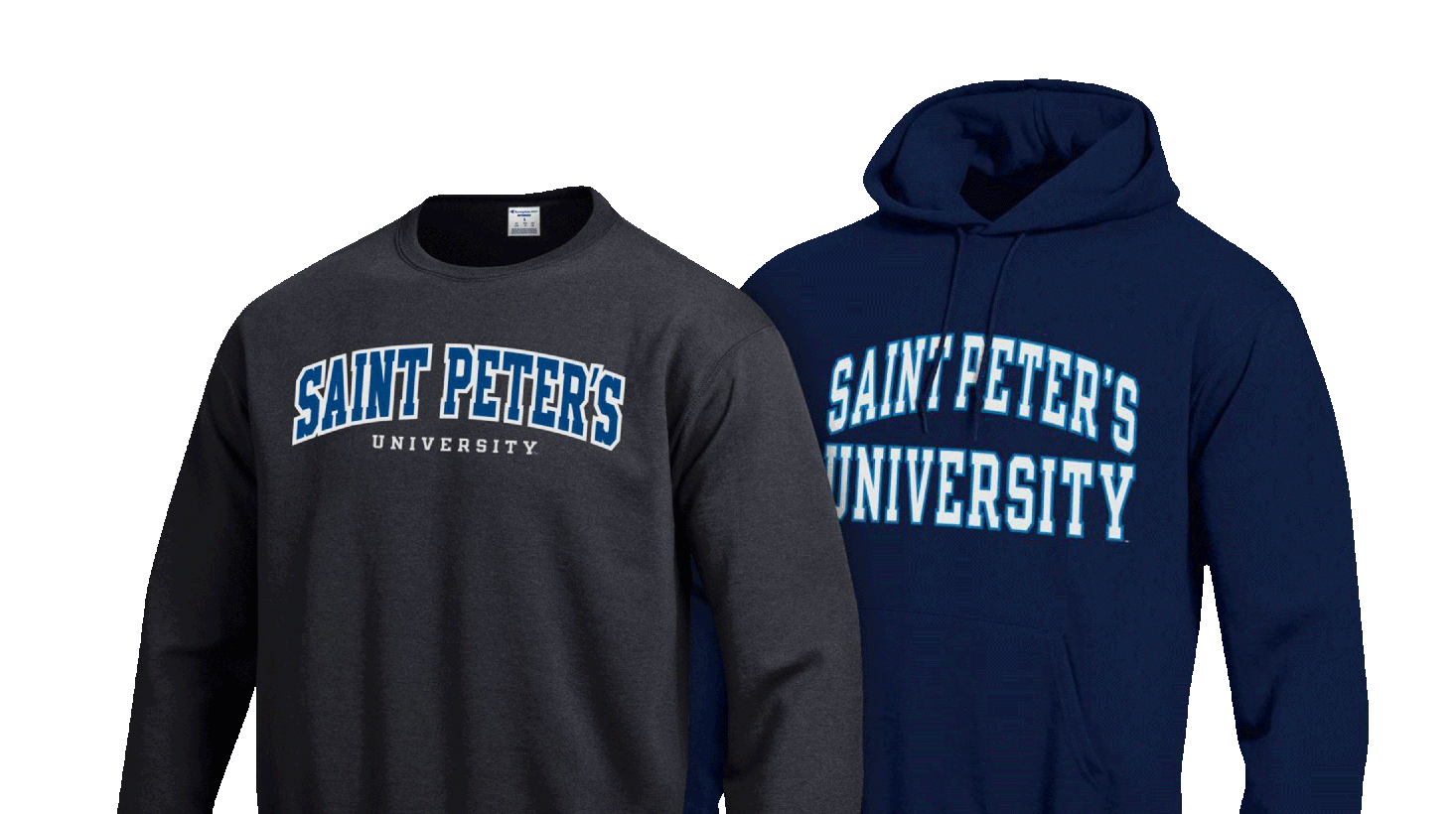Saint Peter's University Peacocks Basic Block Crewneck Sweatshirt - Navy