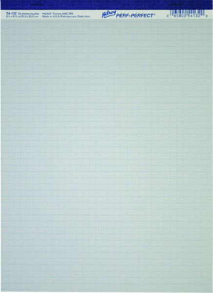 BLOC DE 50&nbsp;FEUILLES BLANCHES FORMAT LETTRE QUADRILLÉES, 4 CARRÉS PAR POUCE