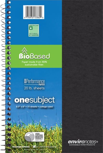 わかりやすい環境アセスメントシリーズ〈19〉 Environotes Recycled College Ruled Notebook, 9.5'' x 6'', 70