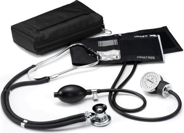 BASIC ANEROID SPHYGMOMANOMTER AND SPRAGUE-RAPPAPORT STETHOSCOPE KIT