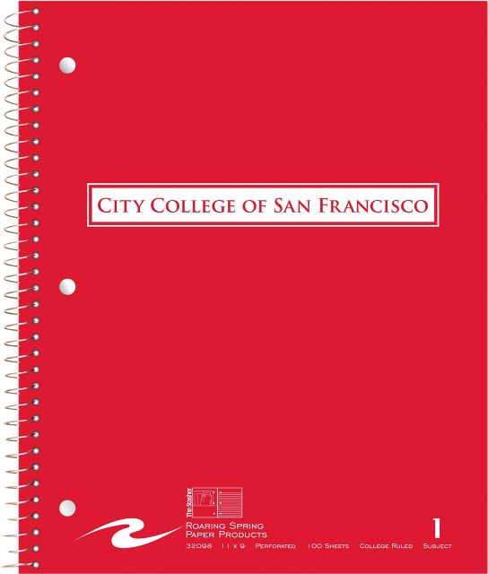 City College of San Francisco 1 Subject Notebook