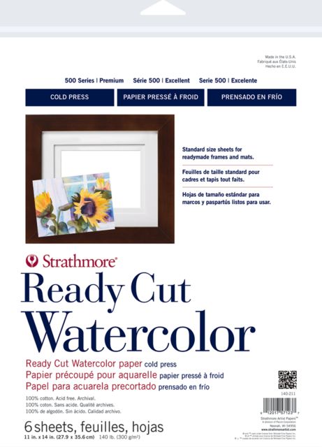 READY CUT WATERCOLOR SHEETS COLD PRESS 11X14  25 SHEETS