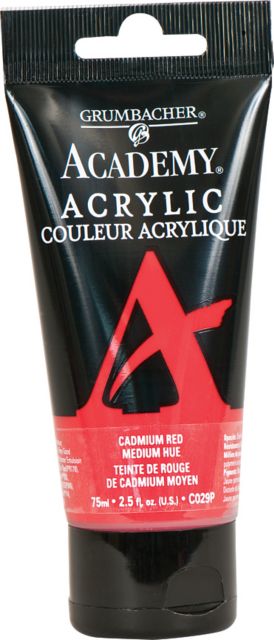ACADEMY ACRYLIC 75ML CADMIUM RED MEDIUM
