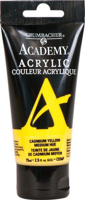 ACADEMY ACRYLIC 75ML CADMIUM YELLOW MEDIUM