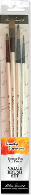 SIMPLY SIMMONS BRUSH LONG HANDLE SYNTHETIC SET 4 PIECE