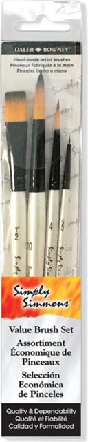 SIMPLY SIMMONS BRUSH WATERCOLOR SYNTHETIC 4 PIECE SET