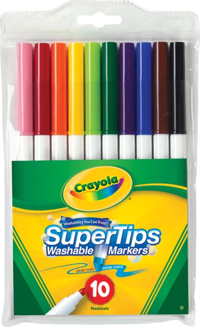 WASHABLE MARKER 10 COLORS SUPER TIP FINE