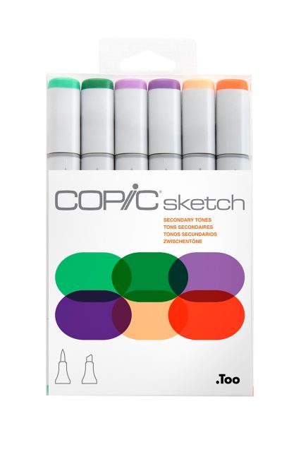 SKETCH MARKER 6 PIECE SECONARY TONES SET