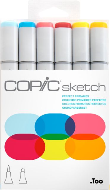SKETCH MARKER PERFECT PRIMARYS 6-PIECE SET