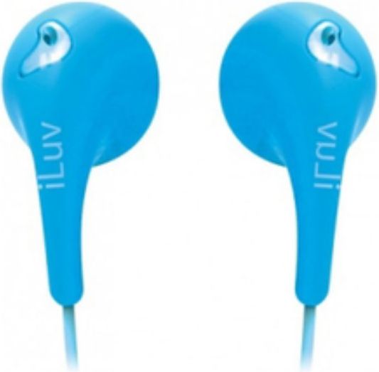 EARBUDS ILUV FLAT WIRE BLUE