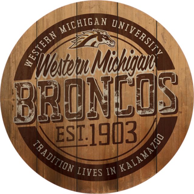 Western Michigan University Barrel Top Wall Mount 26''x26'' - ONLINE ONLY