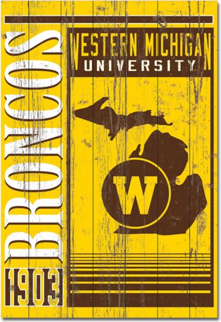 Western Michigan University 25''x 36'' Showcase Plank Sign - ONLINE ONLY
