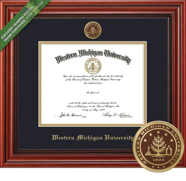 Western Michigan University Millennium 8.5 x 11 Diploma with Double mat and Medallion - ONLINE ONLY