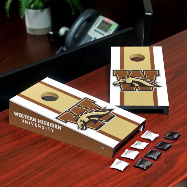 Officially Licensed Western Michigan Broncos Striped Cornhole 