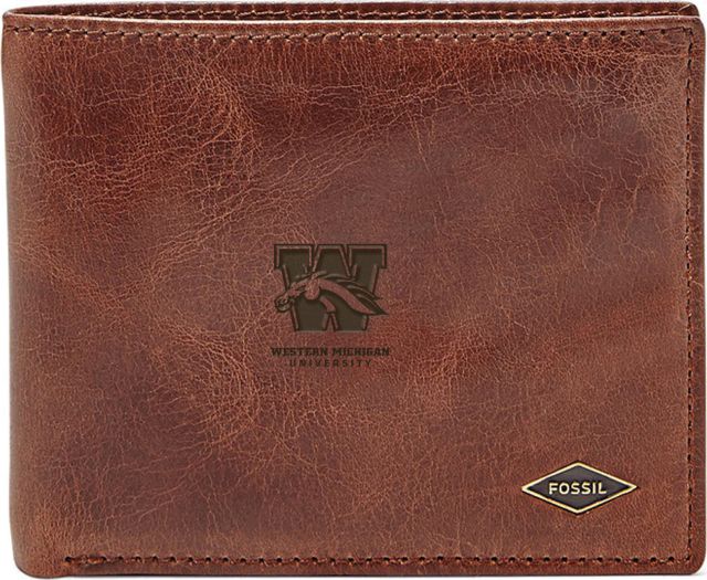 Fossil Leather Ryan RFID Flip ID Bifold - Dark Brown - ONLINE ONLY