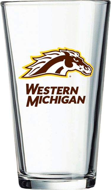 Western Michigan University Broncos 16 oz. Glass