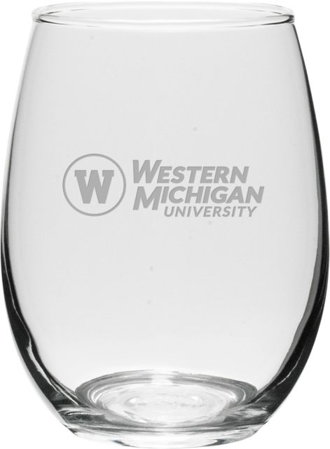 Western Michigan University 15 oz. Stemless Wine Glass