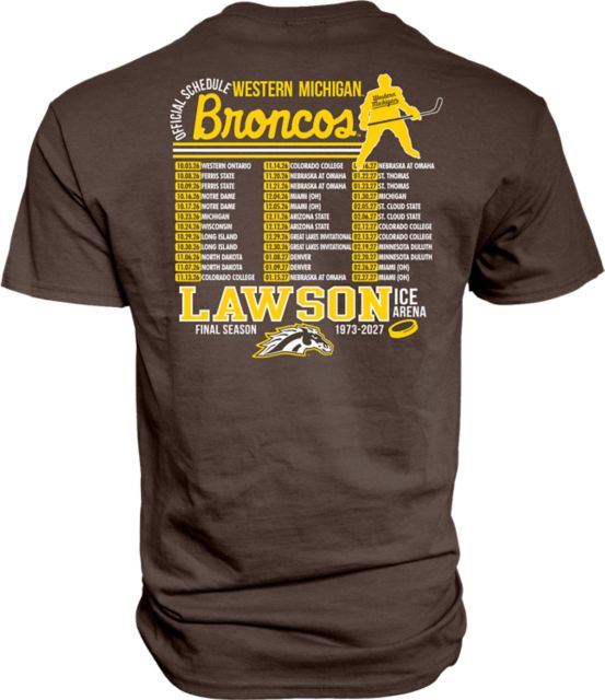 Western Michigan University Broncos 2026 Hockey Schedule Short Sleeve T-Shirt