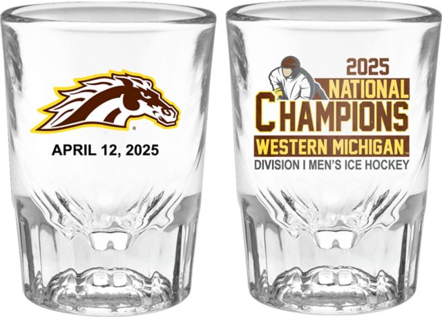 Western Michigan University 2025 Men's Hockey National Champions 2 oz. Collector's Glass