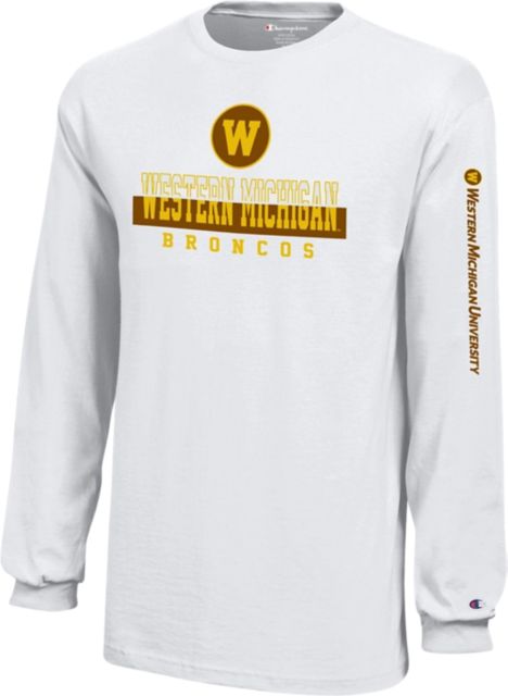 Western Michigan University Broncos Youth Long Sleeve | Champion | White | Youth Medium