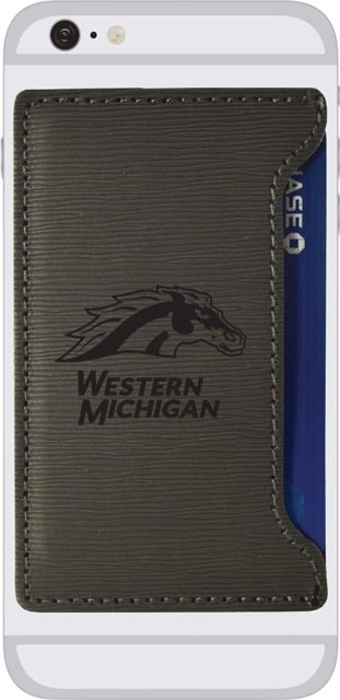 Western Michigan University Broncos Velour Cell Phone Cardholder | Lxg | Grey Smoke