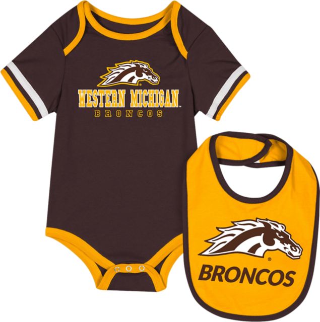 Western Michigan University Infant's Broncos Bodysuit Bib Set