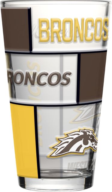 Western Michigan University 16oz Quilted Stained Pint Glass