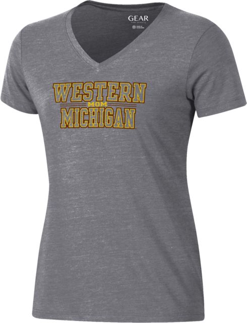 Western Michigan University Mom Women's V-Neck Short Sleeve T-Shirt