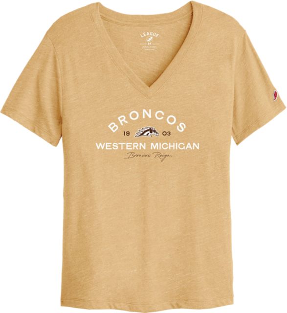 Western Michigan University Broncos Women's V-Neck Short Sleeve T-Shirt