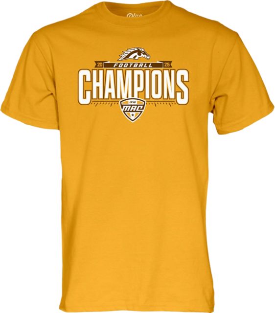 Western Michigan University Broncos Football 2025 MAC Champions Locker Room Short Sleeve T-Shirt