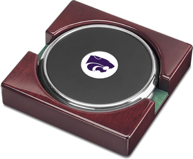 CSI  Set Of 2 Silver Round Coaster Gift Boxed With Colored Medallion - ONLINE ONLY