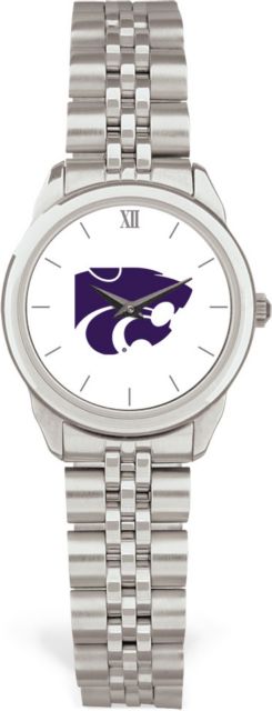 Kansas State University CSI Women's Silver Rolled Link Watch (Gift Boxed) with Colored Medallion - ONLINE ONLY