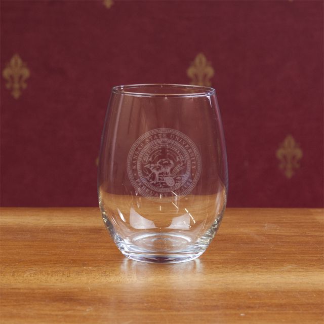 Kansas State University 15 Oz. Stemless Wine Glass