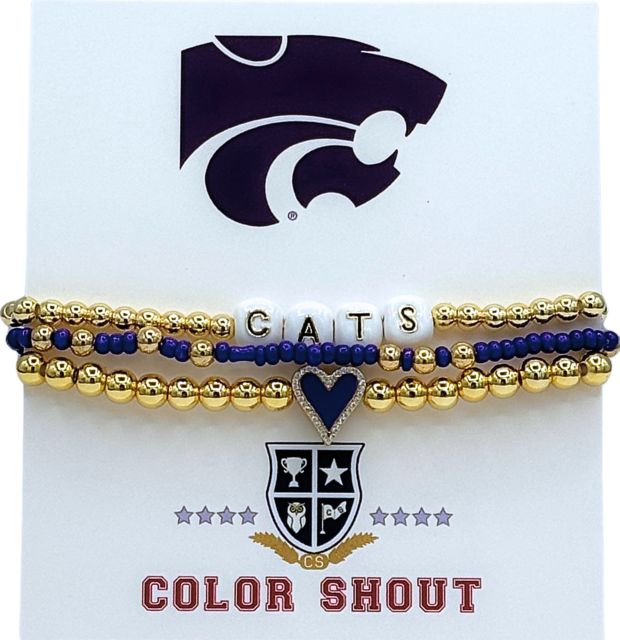 Kansas State University Love Stack Bracelet Set