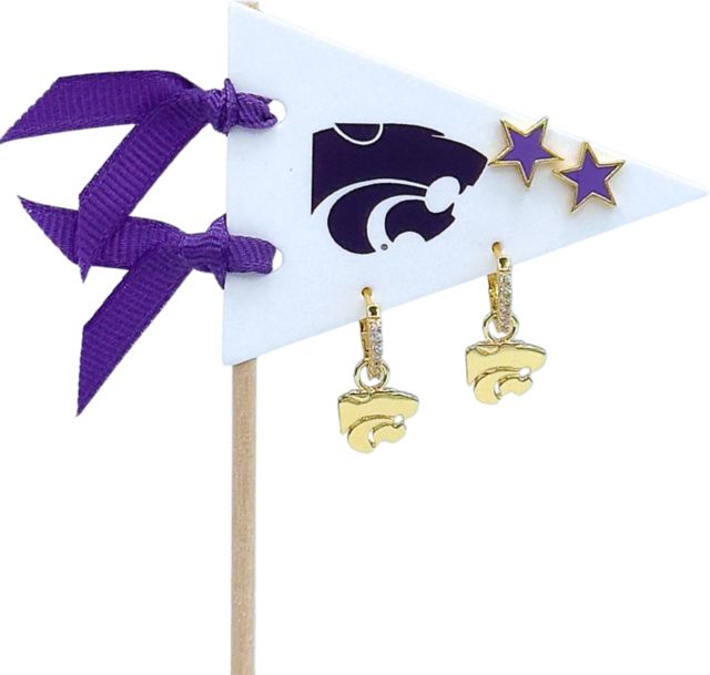 Kansas State University Pennant Earring Set - 2 Pair