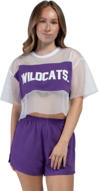 Kansas State University Women's Wildcats Mesh Cropped Short Sleeve T-Shirt