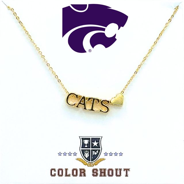 Kansas State University Love My College Heart Necklace