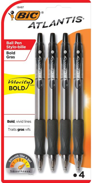 PEN RT 1.6MM 4PK VELOCITY BLK