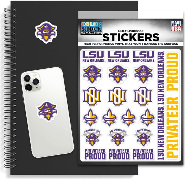 LSU New Orleans Privateers Sticker Sheet