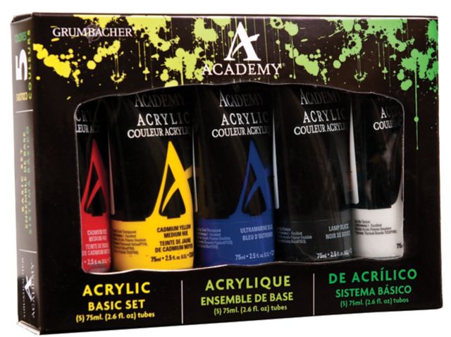 ACADEMY ACRYLIC 75ML BASIC 5-COLOR SET