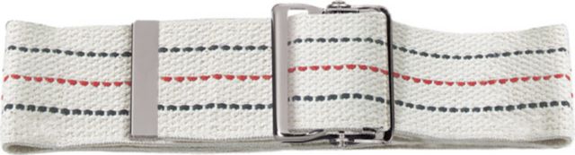 COTTON GAIT BELT WITH METAL BUCKLE-WHITE