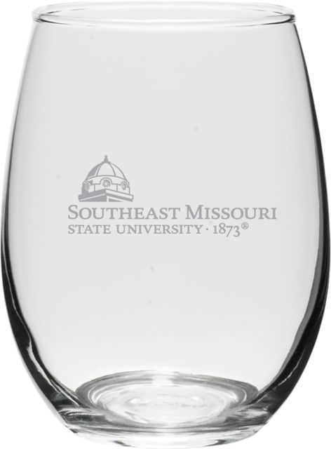 Southeast Missouri State University 15 oz. Stemless Wine Glass