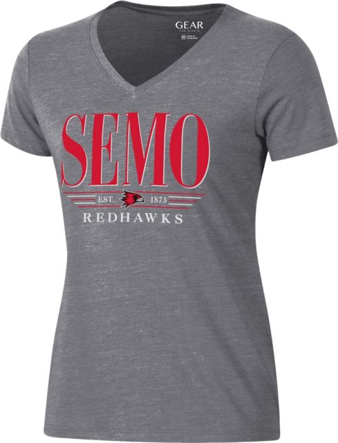Southeast Missouri State University Redhawks Women's V-Neck Short Sleeve T-Shirt