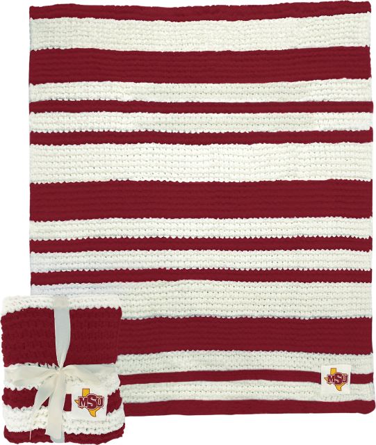 Midwestern State University Cable Knit Throw 50x60