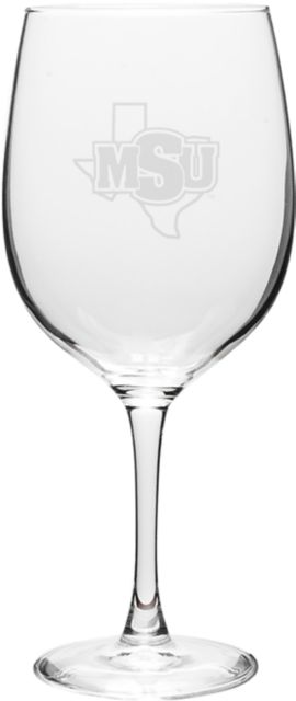 Midwestern State University 19 oz. Wine Glass
