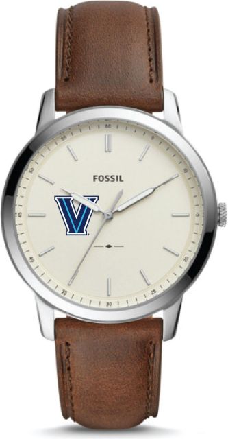 Fossil The Minimalist Three Hand Brown Leather Watch ONLINE ONLY Villanova University