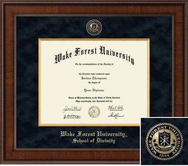Church Hill Classics Presidential Diploma Frame. School of Divinity  - ONLINE ONLY