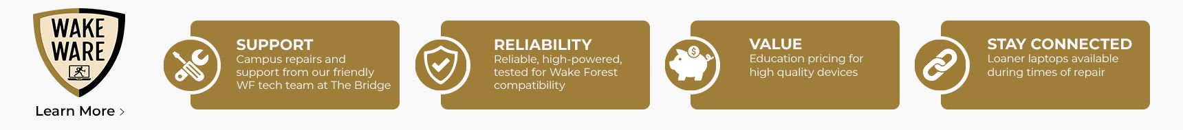 WakeWare. Support. Reliability. Value. Stay Connected