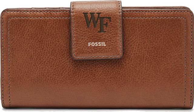 Fossil Leather Logan RFID Tab Clutch - Brown - ONLINE ONLY